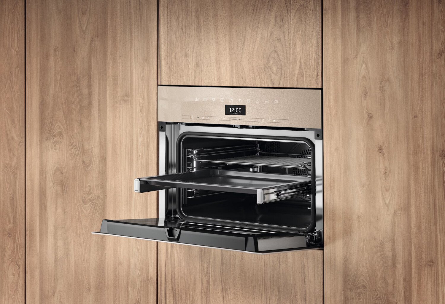 Духовой шкаф электрический без ручек Miele H 7440 BPX бежевый перламутровый
